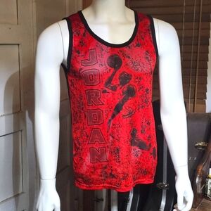 Michael Jordan Action Graphic Tank Top In Red and Black Colorway In Size S/M